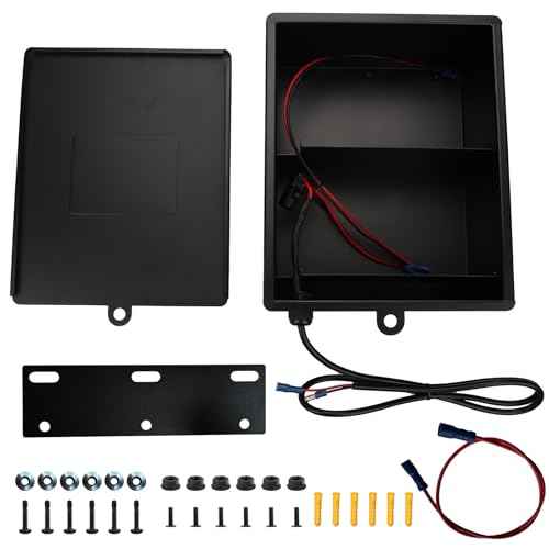 Steel Battery Box for Gate Opener, Holds 2 12V 7AH Lead-Acid Batteries (Not Included), Provide 12/24V