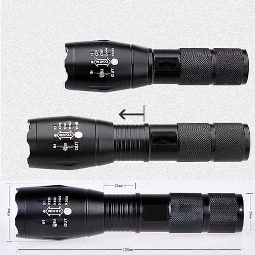 BESTSUN 350 Yard Red Light Tactical LED Flashlights, Zoomable Predator Light Long Range Night Hunting Coyote Varmint Light Hunting Flashlight with Pressure Switch, Picatinny & Scope Mounts