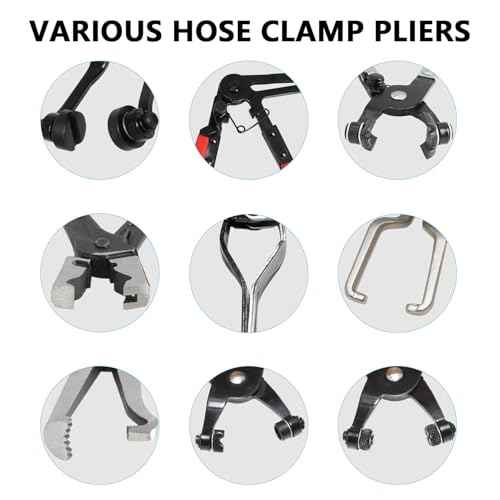 DPTOOL Hose Clamp Pliers Set 15pcs Hose Clamp Removal and Installation Tool Kit for Automotive Coolant Radiator Heater, Water Hose, fuel lines etc, with 2pcs Electrical Disconnect Pliers