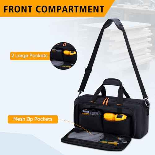 Reciprocating Saw Case Compatible with Dewalt Cordless Reciprocating Saw (DCS380B/DCS382B/ DCS389B/ DCS380P1) and Milwaukee Fuel Sawzall, Carrying Bag for Fuel Sawzall with Multiple Pockets