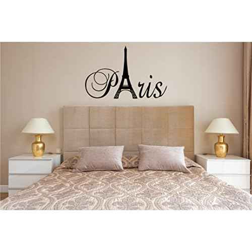 Black 20" x 13" Paris Tower Girls Room Wall Decal Home Decor Vinyl Black