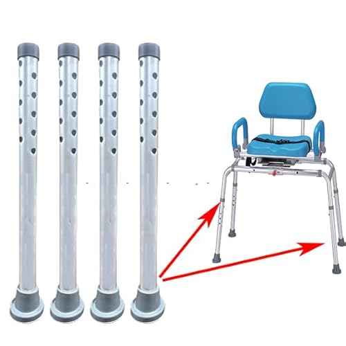 CP Extension Tube for Sliding Shower Chairs/Tub Transfer Bench, Aluminum, Silver, 3 Inch Height Increase, Suitable for Bathtubs Up to 21.5 Inches