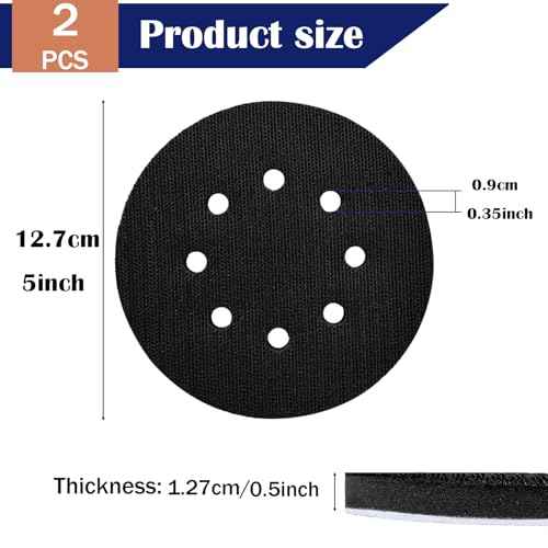 2 Pack 5 Inch Interface Pads 8 Holes, Orbital Sander Foam Pads Shock Absorption Cushion Buffer, Hook and Loop Foam Sanding Pads for Orbital Sander
