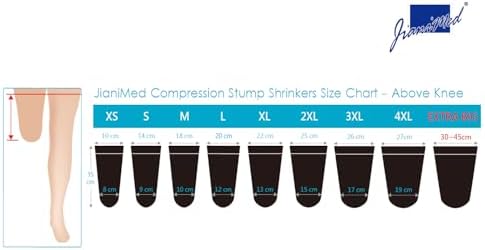 Prosthetic Stump Shrinkers–Above Knee, 35cm, Compression, Amputee Socks, 20-30, Daily use, Taiwan Excellence 2XL