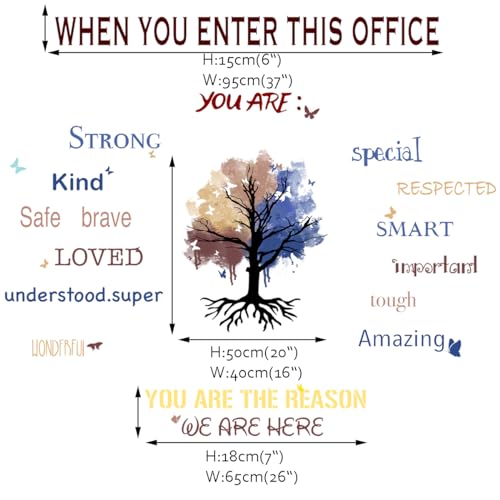 Runtoo Office Inspirational Quotes Wall Decals Positive Sayings Peel and Stick Plants Wall Stickers for Work Motivational Teamwork Company Art We are A Team Wall Decor
