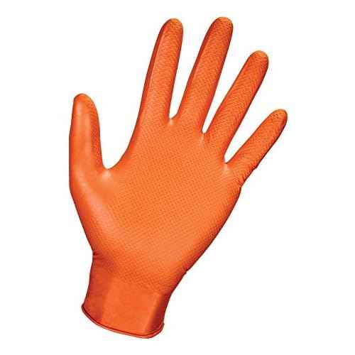 SAS Safety 66574 Astro-Grip Powder?Free 7 Mil Nitrile Gloves, X-Large, Orange 100/BX