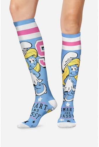 Cherokee Women's 10-15mmHg Compression Socks – Fun Print Knee Highs with Light Support, Soft Feel - PRINTSUPPORT