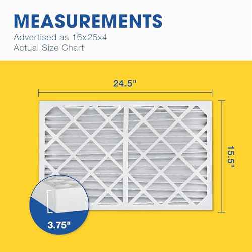 Aerostar 16x25x4 MERV 8 Air Filter 2 Pack, HVAC Pleated A/C Furnace Filters, Electrostatic MPR 600 & FPR 5, Made in USA