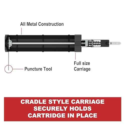 Albion Engineering H10XD Viper Line Manual Barrel Cartridge Caulking Gun with Hex Rod, No Drip, 1/10 Gallon (10 oz), 10:1 Drive