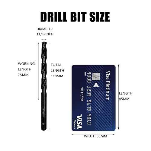 11/32 inch HSS M35 Cobalt Twist Drill Bits,High Speed Steel,Pack of 5,Suitable for Steels,Cast Iron,Stainless Steels and Other hardMetals(11/32inch)