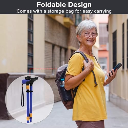 LIXIANG Walking Cane for Women for Stability Seniors Balance Folding Foldable Canes for Men Heavy Duty Adjustable Travel Collapsible Fashionable Fancy Decorative Unique Cool Cane