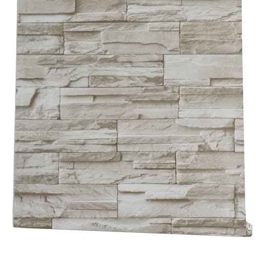 ConCus-T Brick Wallpaper Peel and Stick Wallpaper 17.7" x 118" Faux Stone Wallpaper Brick Contact Paper Self-Adhesive Removable Decorative Wall Paper for Wall Kitchen Backsplash