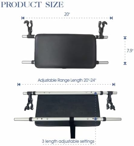 Universal Walker Rest Seat for Attachable Seat Folding Walker, Maximum Weight Capacity of 250 Pounds, Adjustable Range:20"~24"(Black)