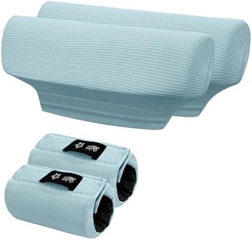 SPRING SEAON Crutches Padding Ice Silk Waffle Pattern Universal Crutch Pads for Armpits and Hand Grips Pads for Crutches Underarm Crutch Cushions Crutch Covers Pillows Crutch Accessories (Light Blue)
