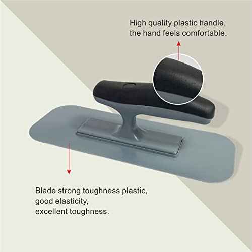 Hanroy Plastic Trowel with Black Comfortable Grip Handle, Includes 3.5" x 9.5'' Finishing Trowels, Lightweight Mounting, Round End, Suitable for Scrape,Plastering and Paint Walls(D1147)