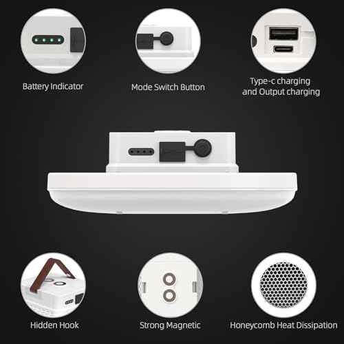 Tent Light Rechargeable Hanging Flashlight Ultra Bright Led Camping Lantern with Waterproof Portable Tent Lamp for Camping Emergency Usage(Infinite Dimming-Remote)