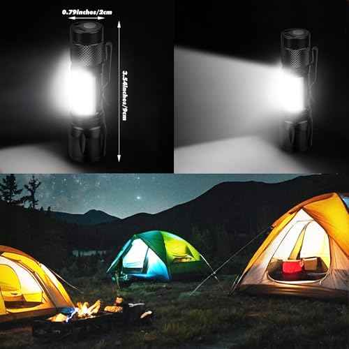 KunHe 10 Pack USB Rechargeable Mini Small LED Flashlights Bulk Camping Lantern Flashlight Bright High Lumens EDC Flash Light