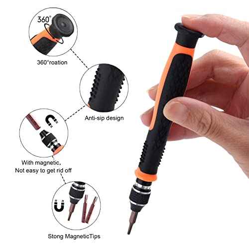 NEBURORA 10 in 1 Interchangeable Magnetic Torx Screwdriver Set - T2 T3 T4 T5 T6 T7 T8 T9 T10 T15 Bits, Security Screwdriver for Phones, Mac, Computers, Xbox, PS4