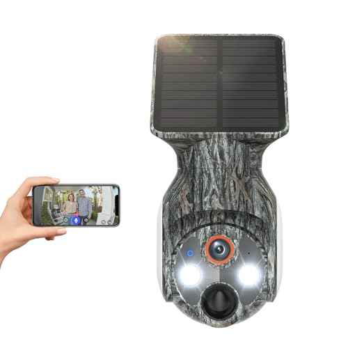 Solar-Powered 1080p WiFi Battery Camera, Security Cameras Wireless Outdoor for Home Surveillance, AI Human Detection, Color Night Vision, Cloud Storage (WiFi (Camo))