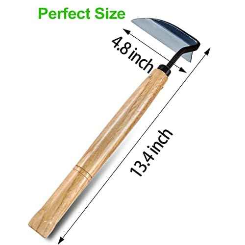 TOYPOPOR Japanese Weeding Sickle Hoe, Gardening Tools, Weed Remover, Hand Weed Cutter, Kama Twisted Scythe with High Carbon Steel Blade for Cutting Grass, Soil loosening, harvesting, Digging