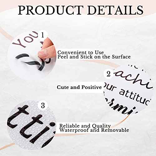 9 Pcs Inspirational Vinyl Wall Decal Stickers Motivational Quote Peel and Stick Positive Saying Wall Art Large Affirmation Decal Removable Decor for Home Office School Classroom