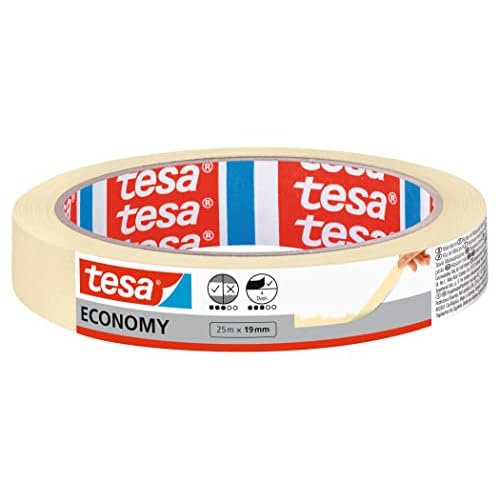 tesa Masking Tape Universal EcoLogo - Painters Tape, 4 Days Residue-Free Removal, Without Solvent - Narrow, 50 m x 19 mm