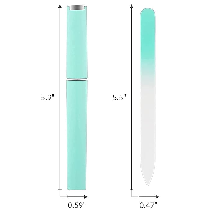 5 Pack Glass Nail Files with Case Crystal Glass Fingernail Files Double Sided Glass Nail File Mixed Color Manicure Set for Gentle Nail Care Christmas Gifts Stocking Stuffers for Women