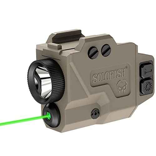 SOLOFISH Low Profile Beams for Guns, Magnetic Rechargeable Green Blue Red Beam for Pistol Handgun, Shockproof Compatible with Glock 17 19