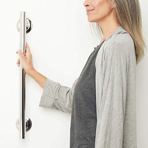 Seachrome 36-inch Coronado Designer Straight Bathroom Shower Grab Bar, Satin Stainless Steel, Brushed Nickel