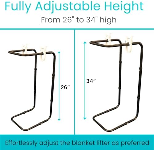 Vive Blanket Lifter for Feet 26"-34" - Adjustable Bed Foot Protector - Bed Cradle for Feet - Lift Bar for Sheet Support - Great for Foot, Ankle, Leg, Knee, Toes, Chronic Pain, Neuropathy and Arthritis