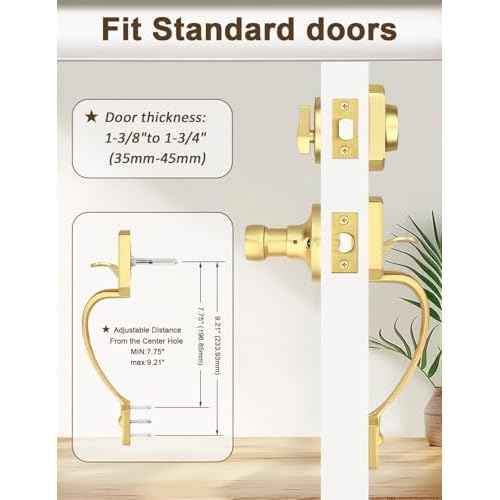 Camelot Brushed Gold Front Door Handle and Deadbolt Set, Front Door Lock Set, Satin Brass Finish, Upgated Entry Door Handle with Accent Wave Door Lever with Reversible Handle Lever, 1 Pack