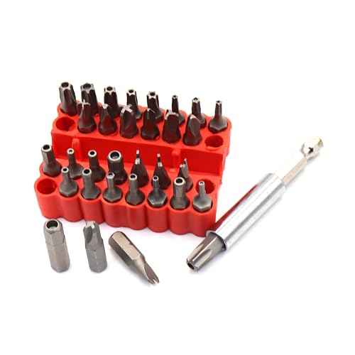Castuvy 33 pcs Screwdriver Bit Set, Security Bit Tamper Proof Set of 1/4" Shank, Torx Screwdriver Bit, Star Screwdriver Bit with Holder