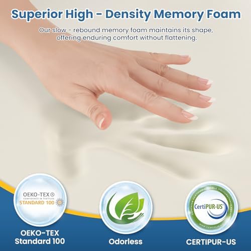 Ergonomic Contour Cervical Neck Pillow for Neck & Shoulder Pain Relief, Memory Foam Pillow for Side/Back/Stomach Sleepers, Skin-Friendly & Breathable Pillowcase, King Size
