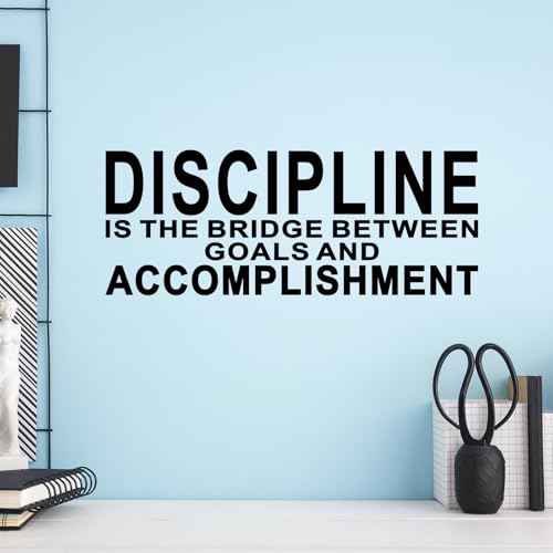 Motivational Quotes Wall Stickers for Office: Gym Inspirational Positive Vinyl Art Wall Decals for Bedroom Classroom School - Discipline 23" X 9"