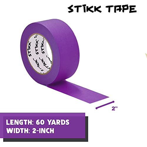 STIKK Painters Tape - 1pk Purple Painter Tape - 2 inch x 60 Yards - Paint Tape for Painting, Edges, Trim, Ceilings - Masking Tape for DIY Paint Projects - Residue-Free Painting Tape
