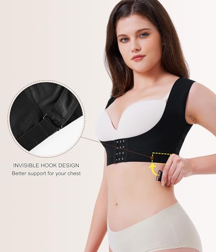 URSEXYLY Upper Back Brace for Women Breathable Posture Corrector Posture Support Back Straightener Pain Relief(Black,S)