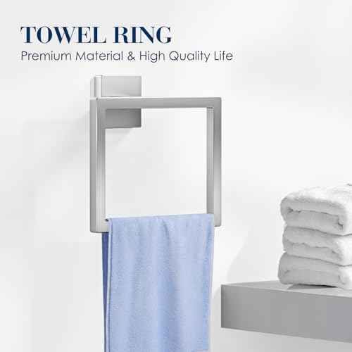 10-Pieces Bathroom Accessories, SUS304 Brushed Bathroom Accessory Set, Nickel Towel Racks for Bathrooml, Stainless Steel, Wall Mounted Towel Rack&Toilet Paper Holder&Towel Ring and Towel Hook