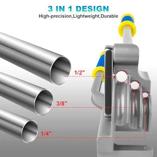 3 in 1 Manual Level Tube Bender, Pipe Tube Bender, 1/4", 3/8", 1/2" OD180¡Æ Copper Aluminum Pipes Bending Tools for HVAC Air Conditioning