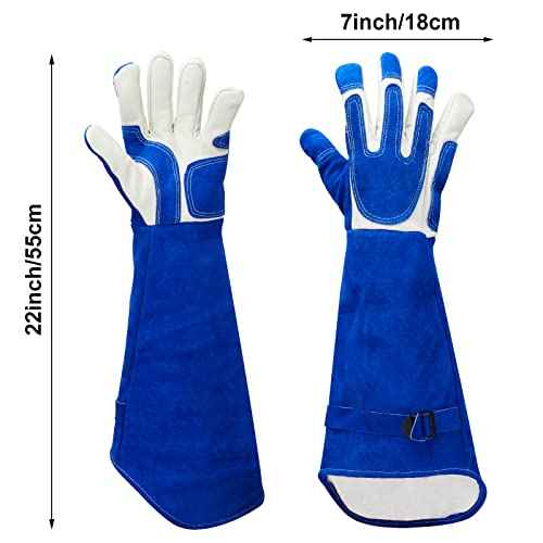 Animal Handling Gloves Bite Proof Reinforced Leather for Dog Training Cat Scratch Falcon Reptile Grabbing Snake