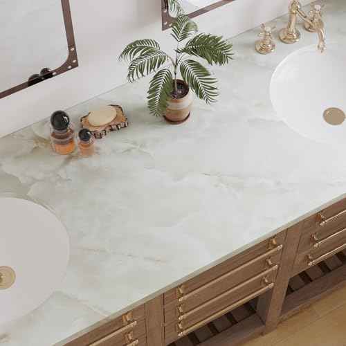 VaryPaper Matte Cream Marble Contact Paper for Countertops Waterproof Peel and Stick Marble Wallpaper 15.7" x 78.7" Self Adhesive Granite Vinyl Wrap for Cabinets Table Desk Removable Kitchen Wallpaper