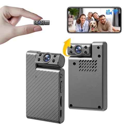 Mini Wireless Camera HD 180¡Æ Rotating Cameras Smallest WiFi Security Camara, Portable Nanny Cam Night Vision Tiny Rotatable Cams for Home Room Office Indoor Outdoor (Silver)