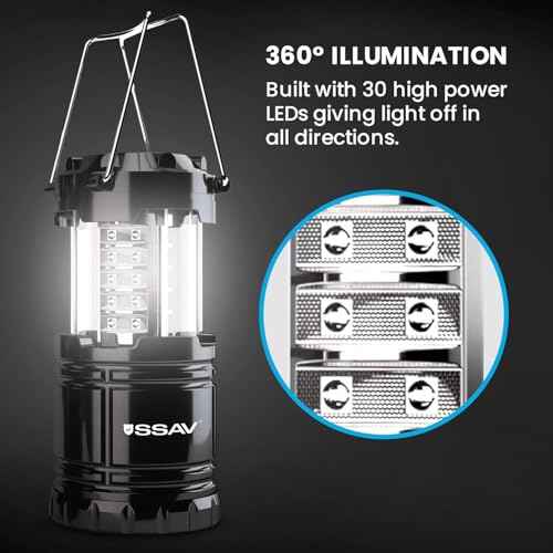 Bright LED Emergency Lantern ? Ideal for Power Outages, Hurricanes & Camping ? Portable, Waterproof & Batteries Included (3 Pack)