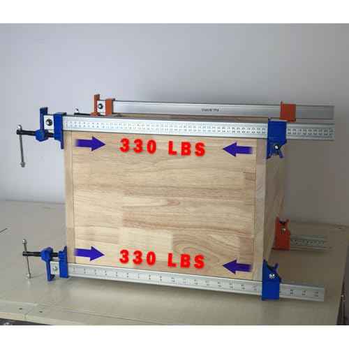 FEIRONG 48 Inch Heavy Duty Bar Clamps (2 Pack) - Dual-Scale Ruler (Inch & CM), 330LB Capacity, 90¡Æ Angled Jaws for Cabinet Making, Door Assembly, Professional Woodworking (Blue)