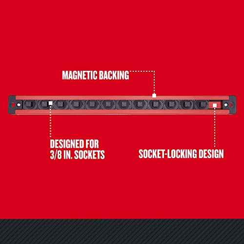 CRAFTSMAN Locking Magnetic Socket Rail Holder, Tool Tray Storage Organizer, 3/8 Inch Drive (CMMT99410)