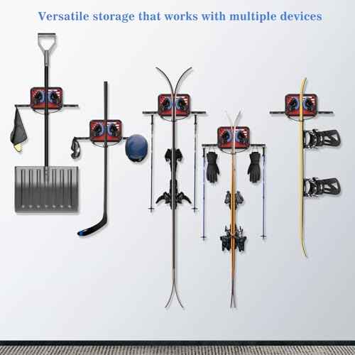 Skateboard Wall Rack for Garage Fits Any Ski/Board Storage Rack Skid-Resistant Skateboard Holder Space-Saving Winter Gear Organizer 2Pack