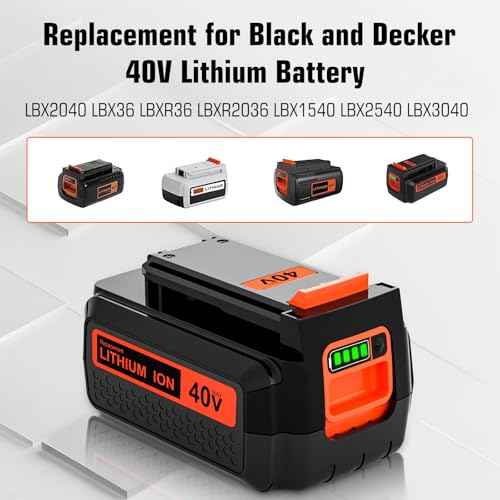 2-Pack 3600mAh Lithium ion 40 Volt LBX2540 Replacement Battery Compatible with Black and Decker 40V Battery LBX2540 LBX1540 LBX2040 LBXR36 LBXR2036 LBXR36-2 LST540 LCS1240 LST136W Power+ Tools(Red)