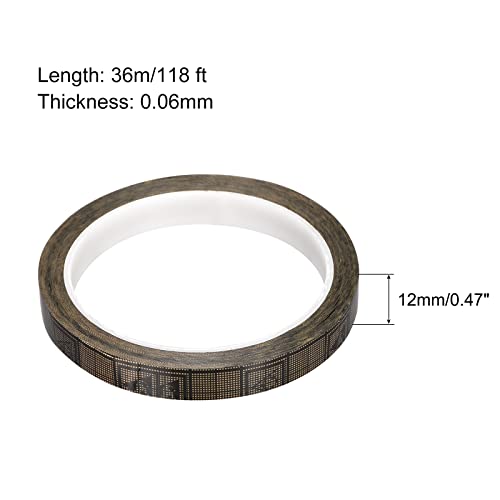 MECCANIXITY Adhesive Grid ESD Tape 0.47 Inch Wide x 118 FT Long Conductive Grid Tape for Electronics Parts Components Bag Sealing, Brown