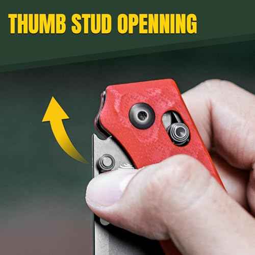 Kizer Task Pocket Knife, 3.04 Inch Nitro V Sheepsfoot Blade EDC Folding Knife with Innovative Clutch Lock, Spicy Red G10 Handle Camping Knives, Small Hunting Knives with Thumb Stud Opener, V3641A2