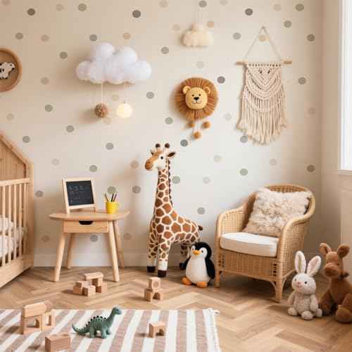 QUCHENG Boho Polka Dots Wall Decal Stickers Kids Toddler Bedroom Removable Circle Stickers Decor Nursery Livingroom Vinyl Waterproof Wall Decoration 6 Sheets