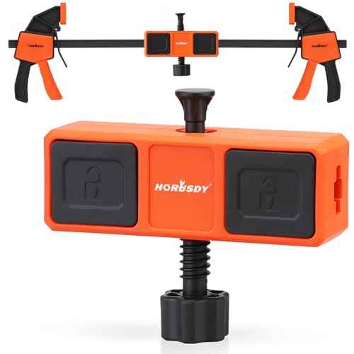 HORUSDY Bar Clamp Leveling Block with Bubble Level, Woodworking Clamp Connector Keeps Joints Square and Aligned, Compatible with F-Clamps & Quick Clamps, ONLY Fits 6mm x 18mm Removable-End Bars
